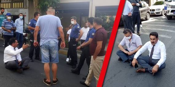 Muhtar’dan cadde ortasında oturma eylemi!