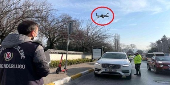Sarıyer’de drone ile trafik denetimi yapıldı