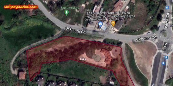 Uskumruköy’de 9 bin 943 metrelik arazi mahkemeden satılacak