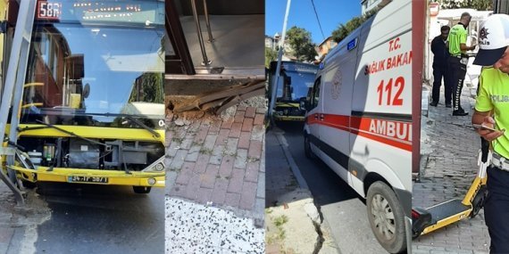 Reşitpaşa’da halk otobüsü kaza yaptı!