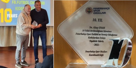 Altay Unan’a 10. yıl ödülü