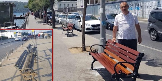 Büyükdere’de banklar yenilendi