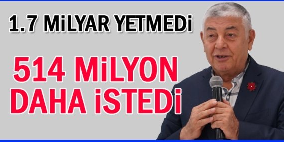 Şükrü Genç’e 514 milyonluk ek ödenek!