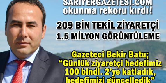 SARİYERGAZETESİ.COM rekor kırdı! Bir günde tam 209 BİN tekil ziyaretçi, 1.5 MİLYON görüntüleme aldık!