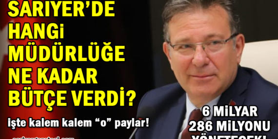 Sarıyer Belediyesi’nin 6 milyar 286 milyon liralık 2025 yılı bütçesinde aslan payını hangi müdürlükler kaptı? İşte müdürlüklere ayrılan bütçeler!