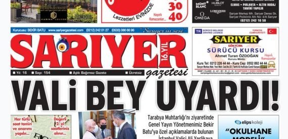 Dolu dolu içeriğiyle Sarıyer Gazetesi 154’üncü sayısı yayında